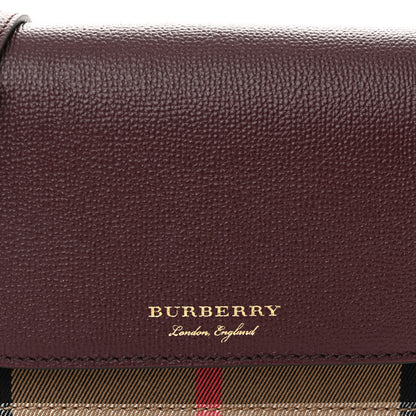 Burberry Derby Calfskin House Check Wallet On Chain Mahogany Red 7 of 9