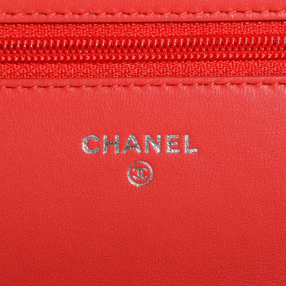 Chanel Lambskin Boy Wallet On Chain WOC Red 6 of 9