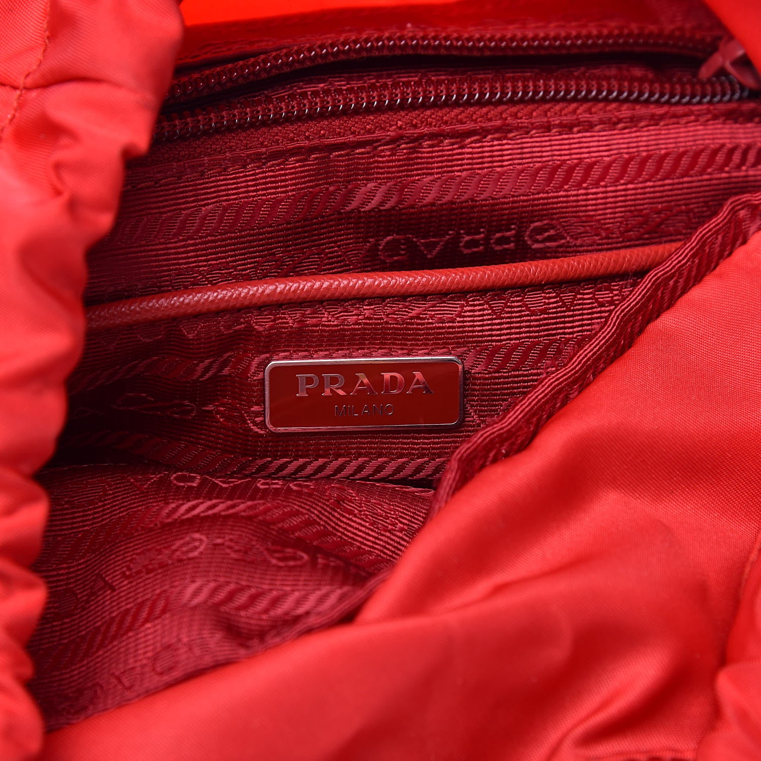 Prada Tessuto Nylon Vela Saffiano Mini Single Snap Buckle Backpack Rosso 6 of 10