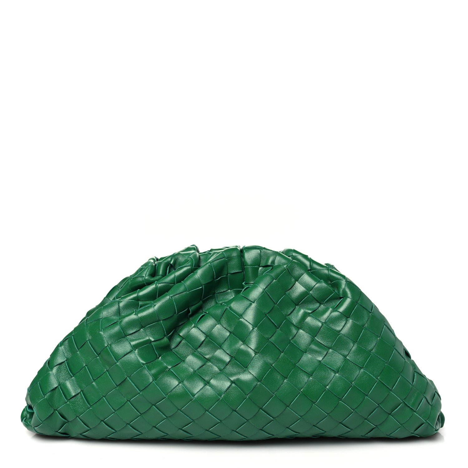 Bottega Veneta Nappa Maxi Intrecciato The Pouch Oversized Clutch Racing Green 1 of 10