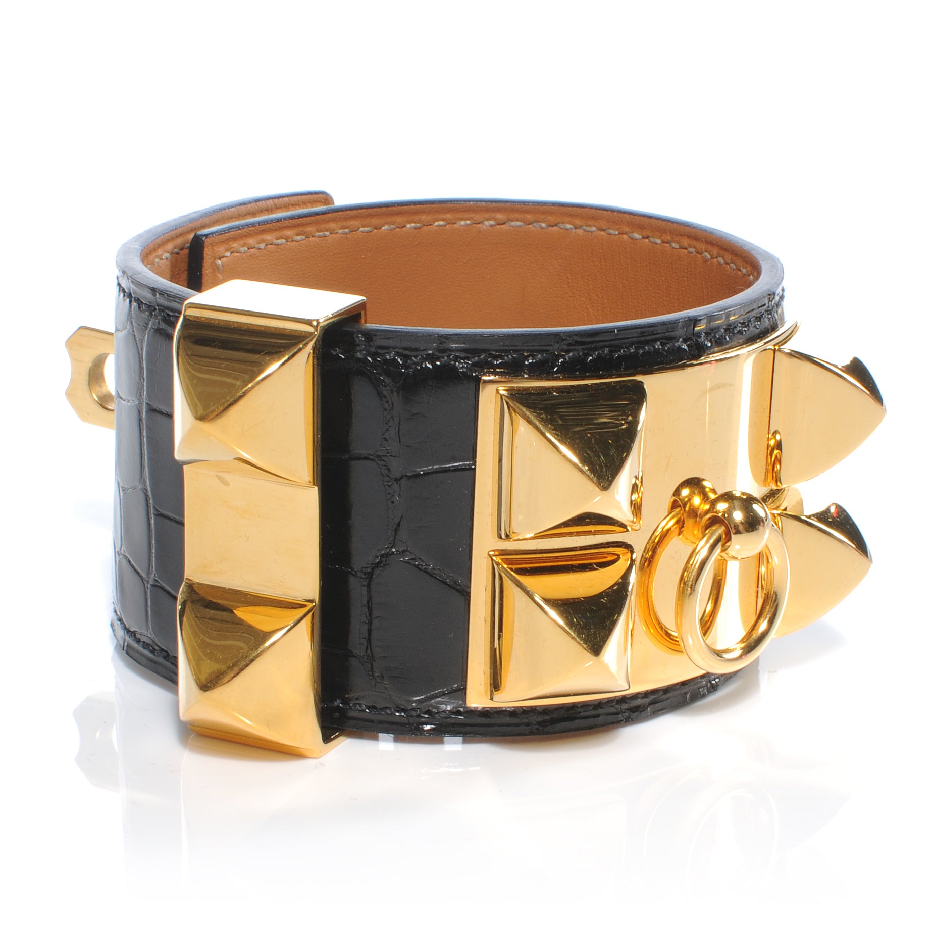 Hermes Alligator Collier De Chien CDC Bracelet Small Black 5 of 8