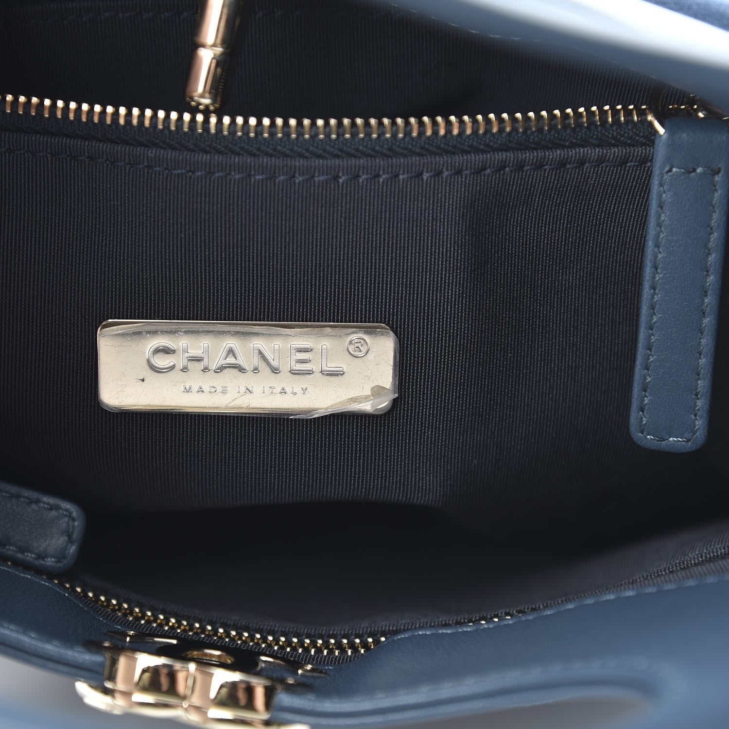 Chanel Velvet Lambskin Quilted Small 31 Shopping Bag Blue 6 of 11