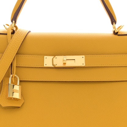 Hermes Togo Kelly Retourne 32 Jaune Ambre 8 of 11