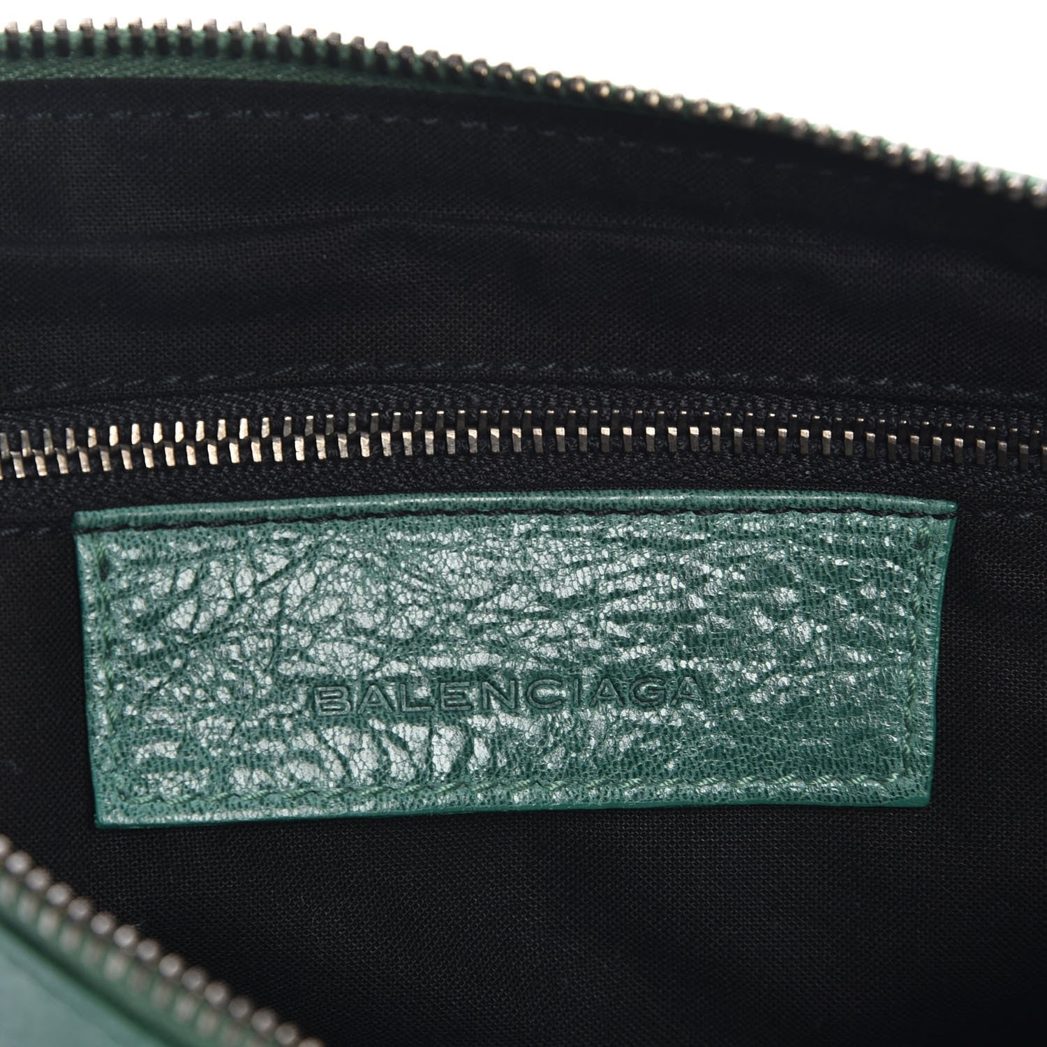 Balenciaga Agneau Classic Hardware Zip Clutch Green 6 of 8