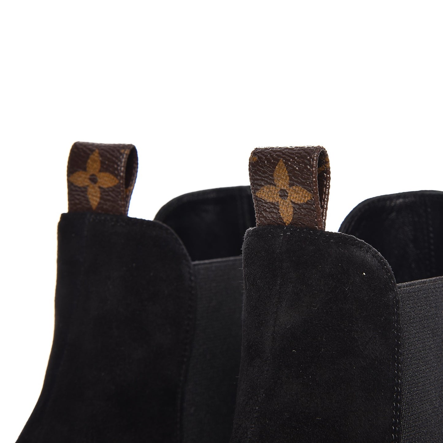 Suede Monogram Uniformes Cap Toe Chelsea 75mm Ankle Boots 37.5 Black