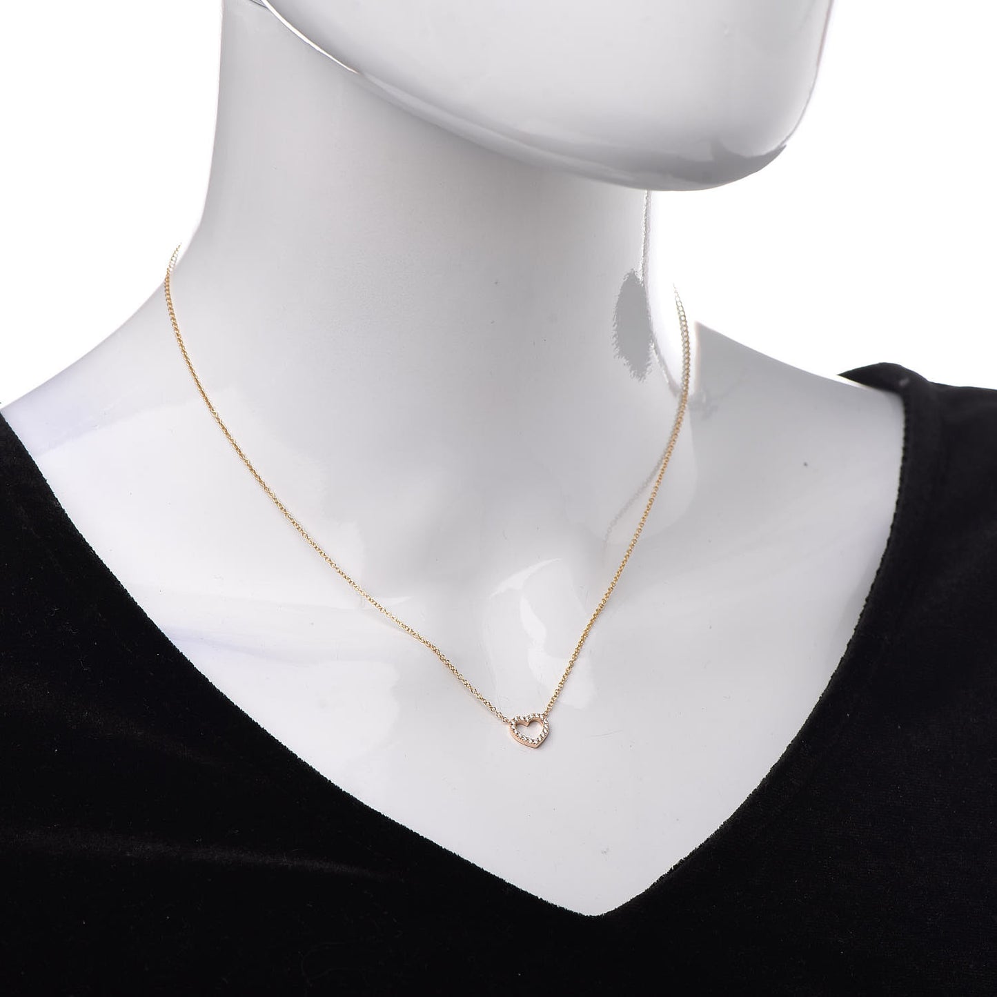 18K Rose Gold Diamond Metro Heart Pendant Necklace
