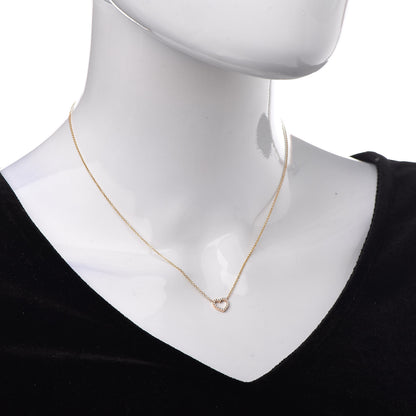 Tiffany 18K Rose Gold Diamond Metro Heart Pendant Necklace 2 of 6