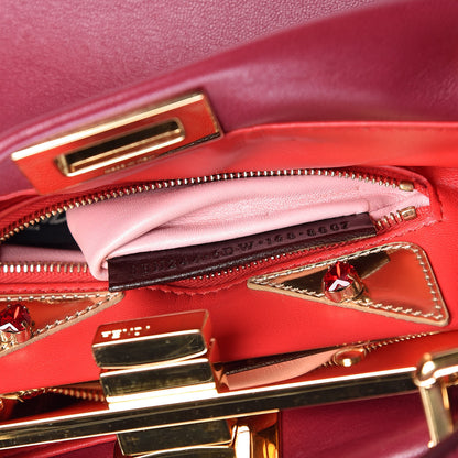 Fendi Nappa Monster Eyes Mini Peekaboo Iconic Satchel Amarena Fiamma 9 of 9