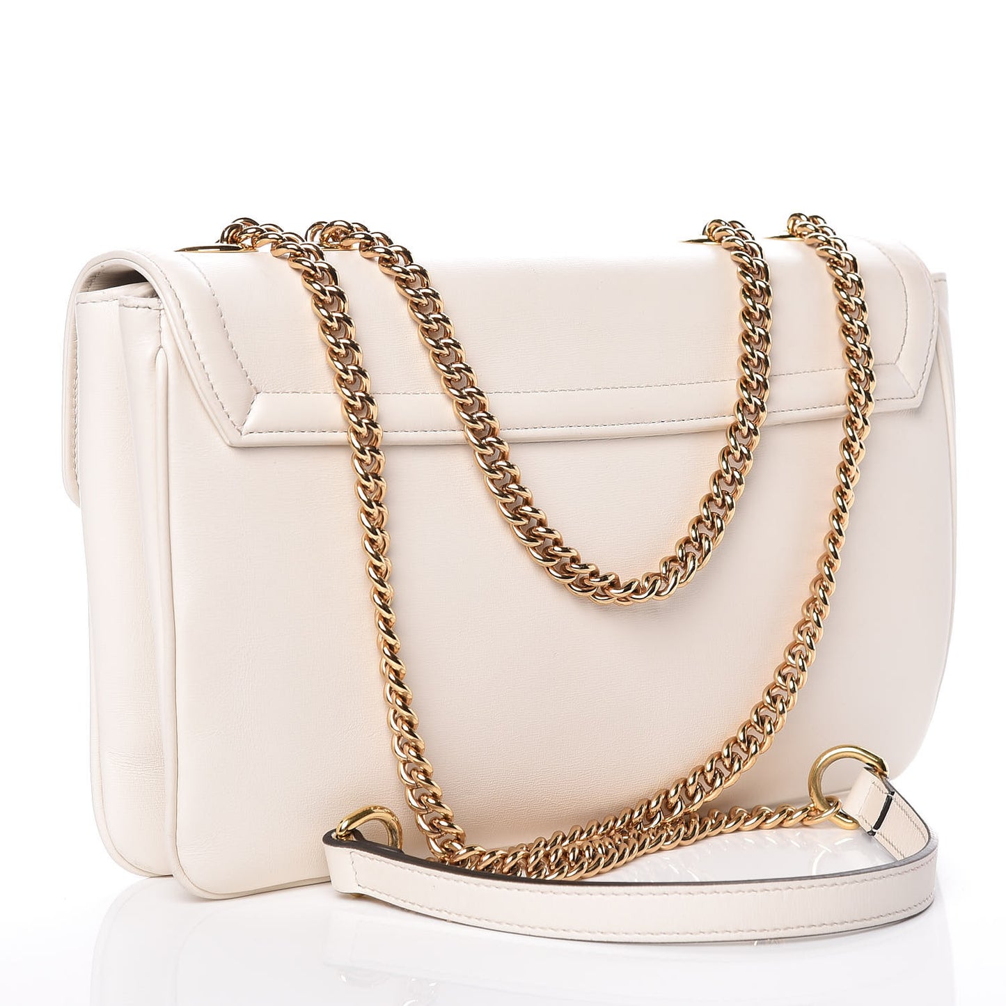 Vitello Palmellato Lux Crystal Medium Rajah Shoulder Bag Mystic White Multicolor