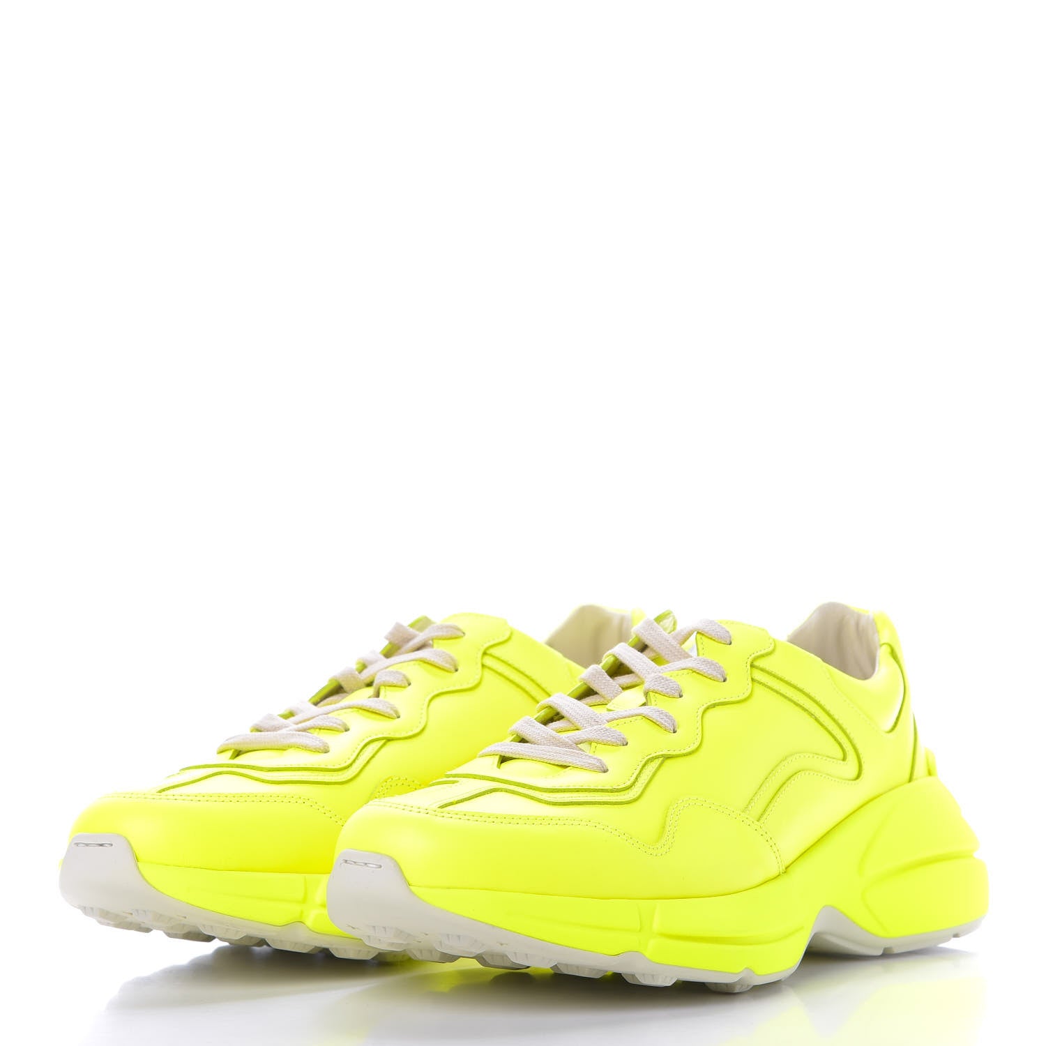 Gucci Calfskin Mens Rhyton Sneakers 9 Yellow Fluo 3 of 10