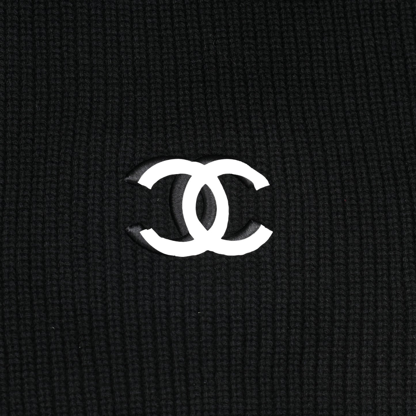 Wool Cashmere CC Scarf Black White