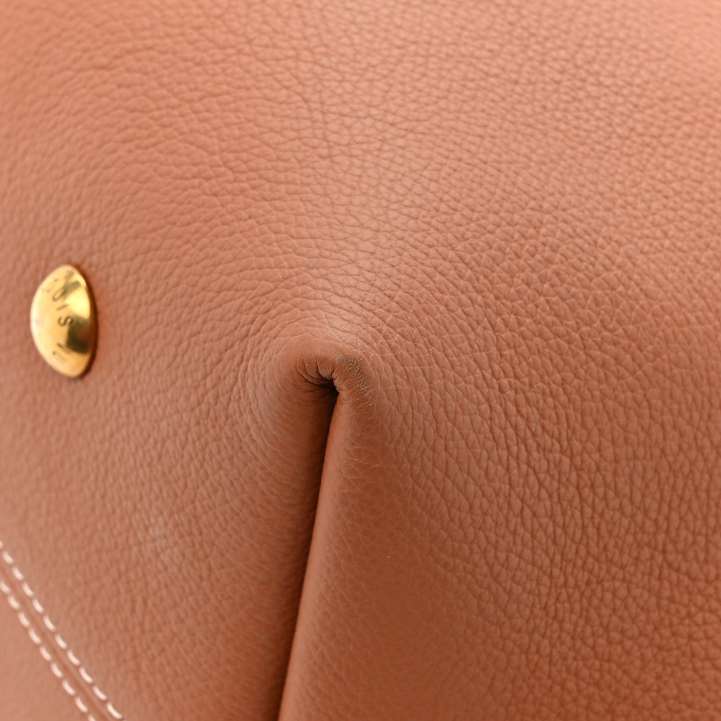 Grained Calfskin Low Key Hobo MM Cognac