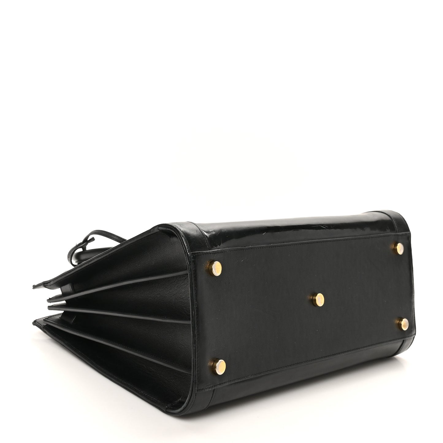 Patent Calfskin Small Sac de Jour Black