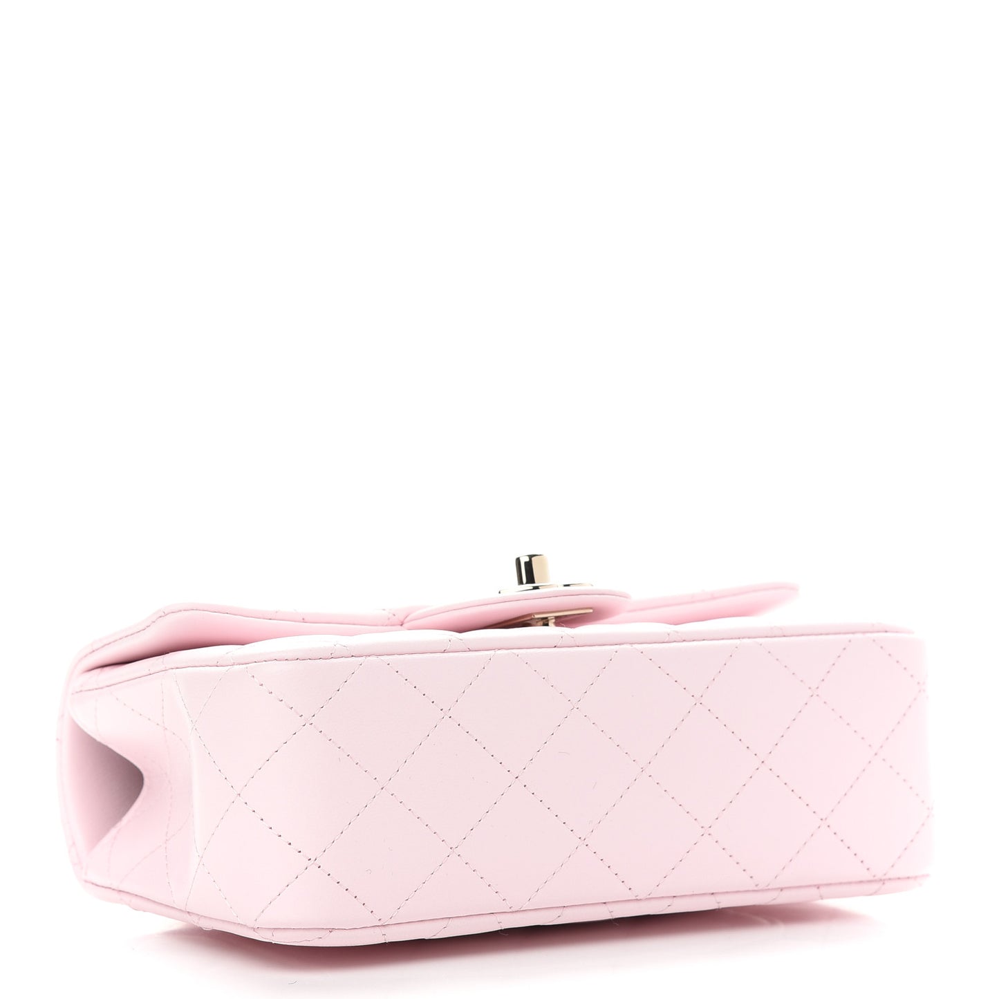 Lambskin Quilted Mini Top Handle Rectangular Flap Light Pink