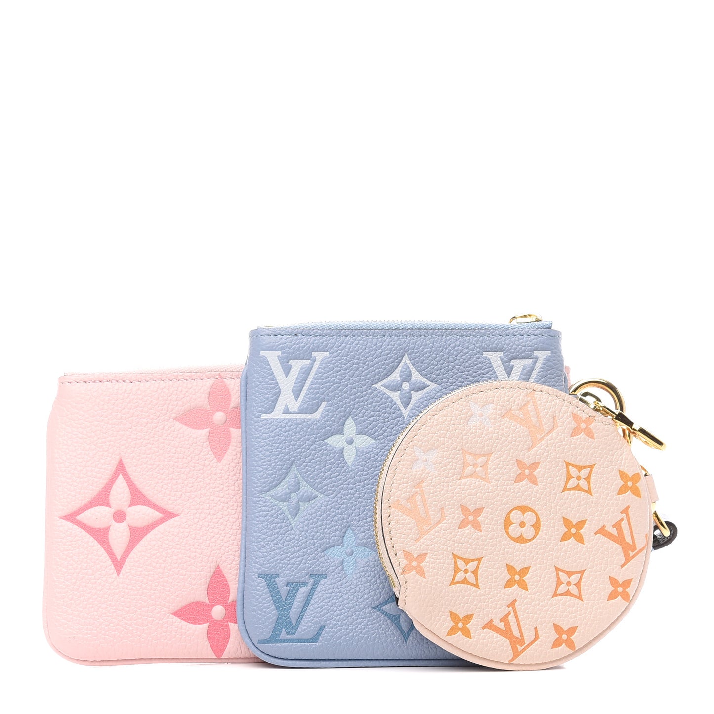 Empreinte Monogram Giant By The Pool Trio Pouch Rosebud Summer Blue Cream Saffron