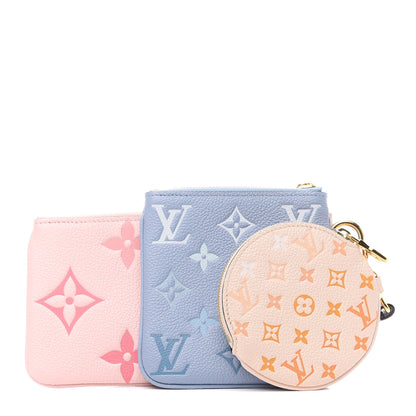 Louis Vuitton Empreinte Monogram Giant By The Pool Trio Pouch Rosebud Summer Blue Cream Saffron 1 of 10