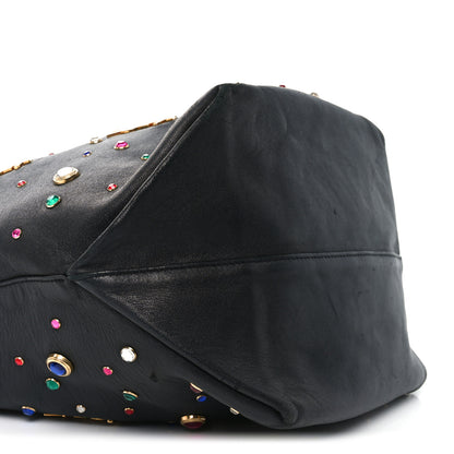 Saint Laurent Lambskin Charm Studded Teddy Drawstring Bag Black 9 of 10