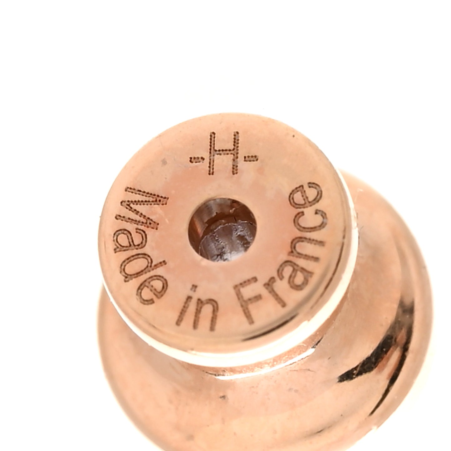 Rose Gold Lacquered Mini Pop H Earrings Marron Glace