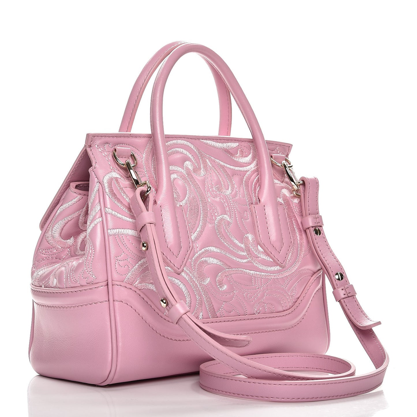 Calfskin Embroidered Medium Baroque Palazzo Empire Bag Pink