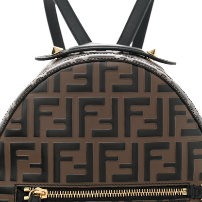 Fendi Vitello Bi-Color FF 1974 Embossed Mini Backpack Maya Black 8 of 10