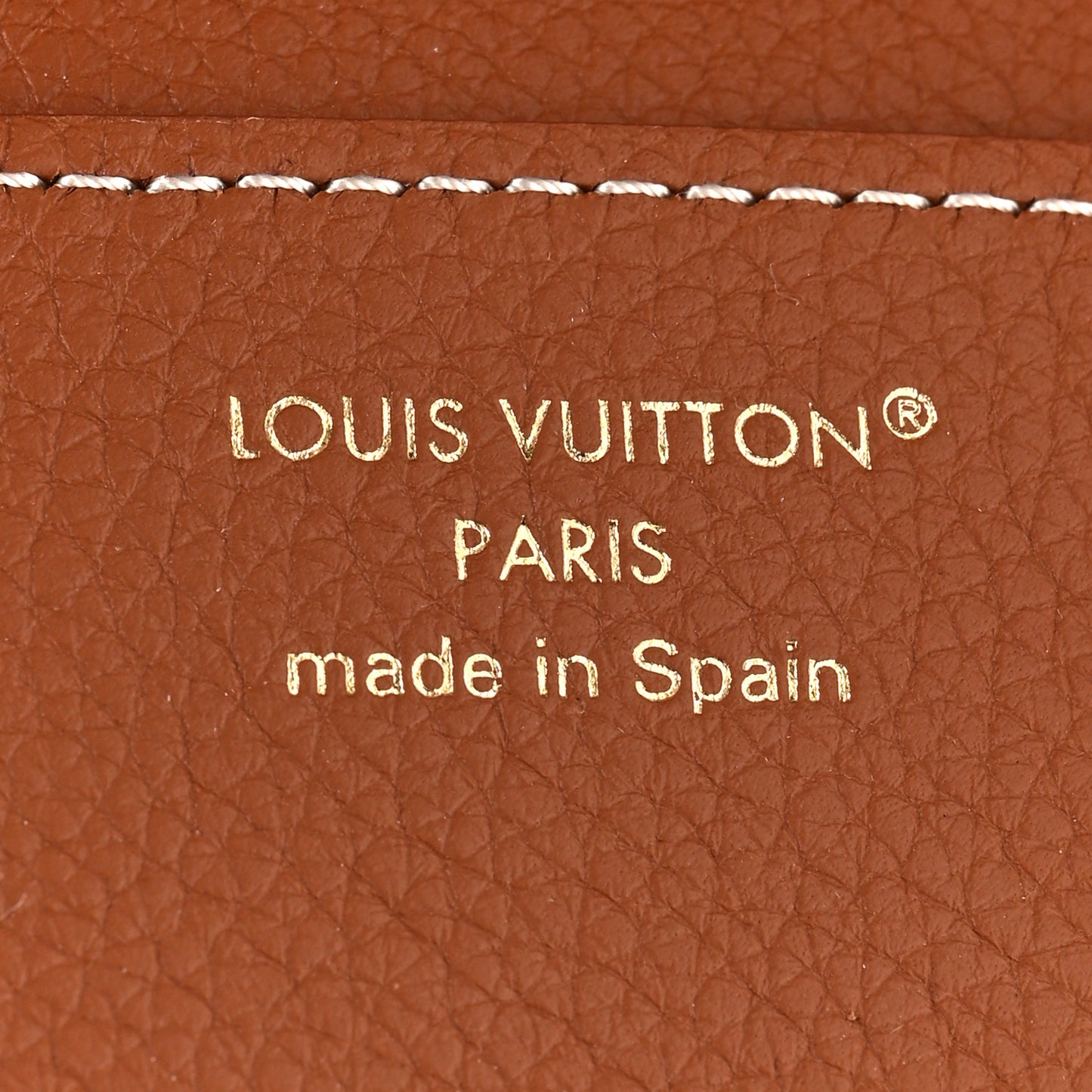 Grained Calfskin Low Key Compact Wallet Cognac