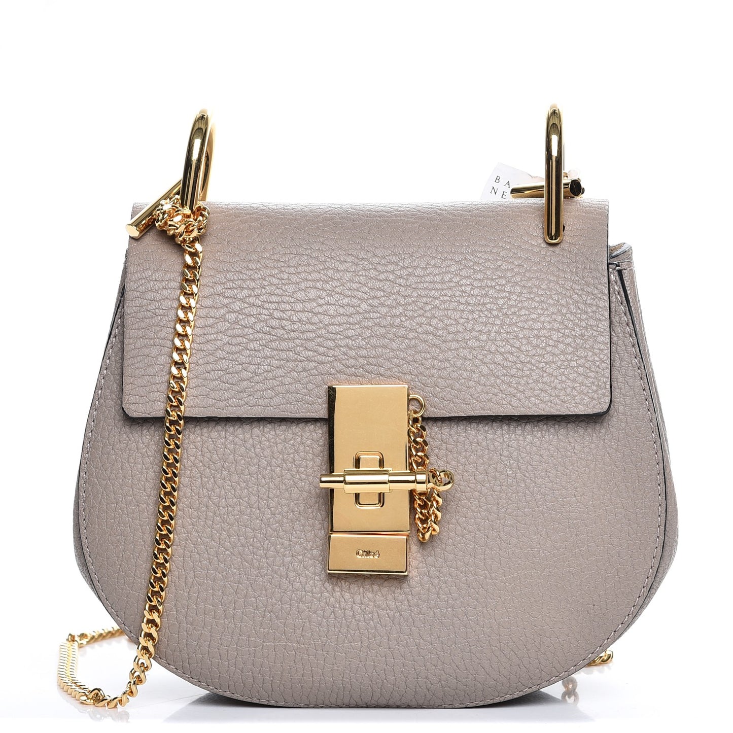 Grained Lambskin Mini Drew Shoulder Bag Motty Grey