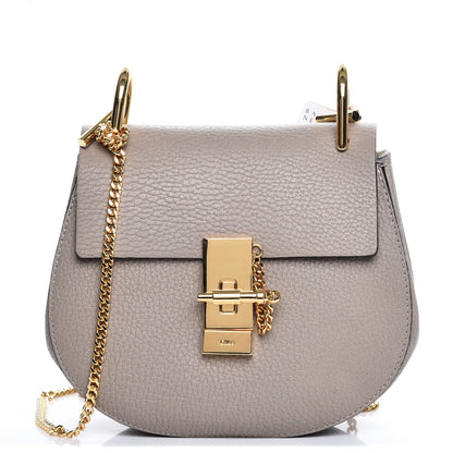Chloe Grained Lambskin Mini Drew Shoulder Bag Motty Grey 1 of 7