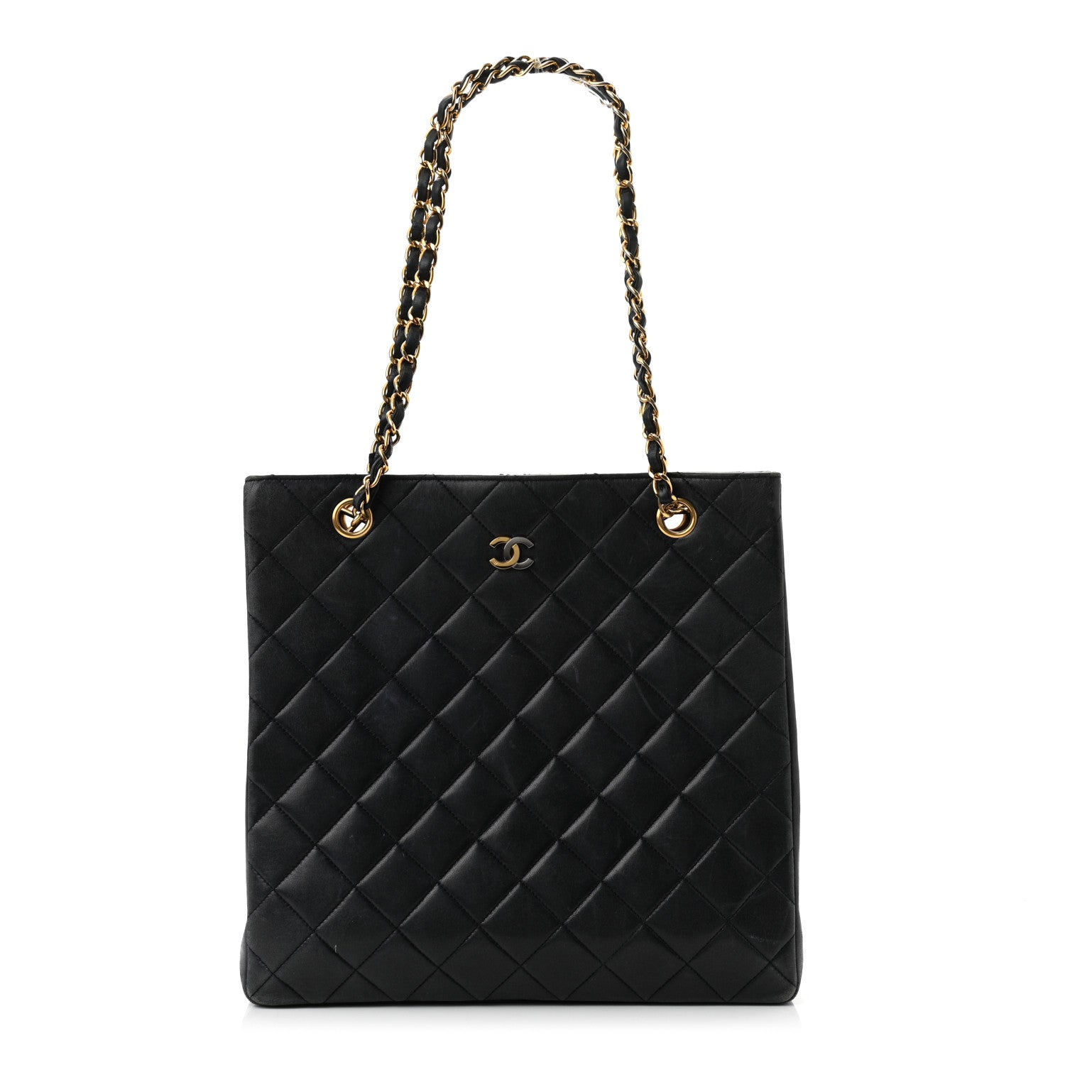 Chanel Lambskin Quilted Shopping Tote Black 1 of 10
