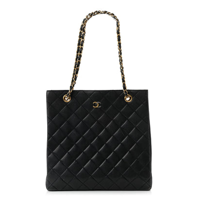 Chanel Lambskin Quilted Shopping Tote Black 1 of 10