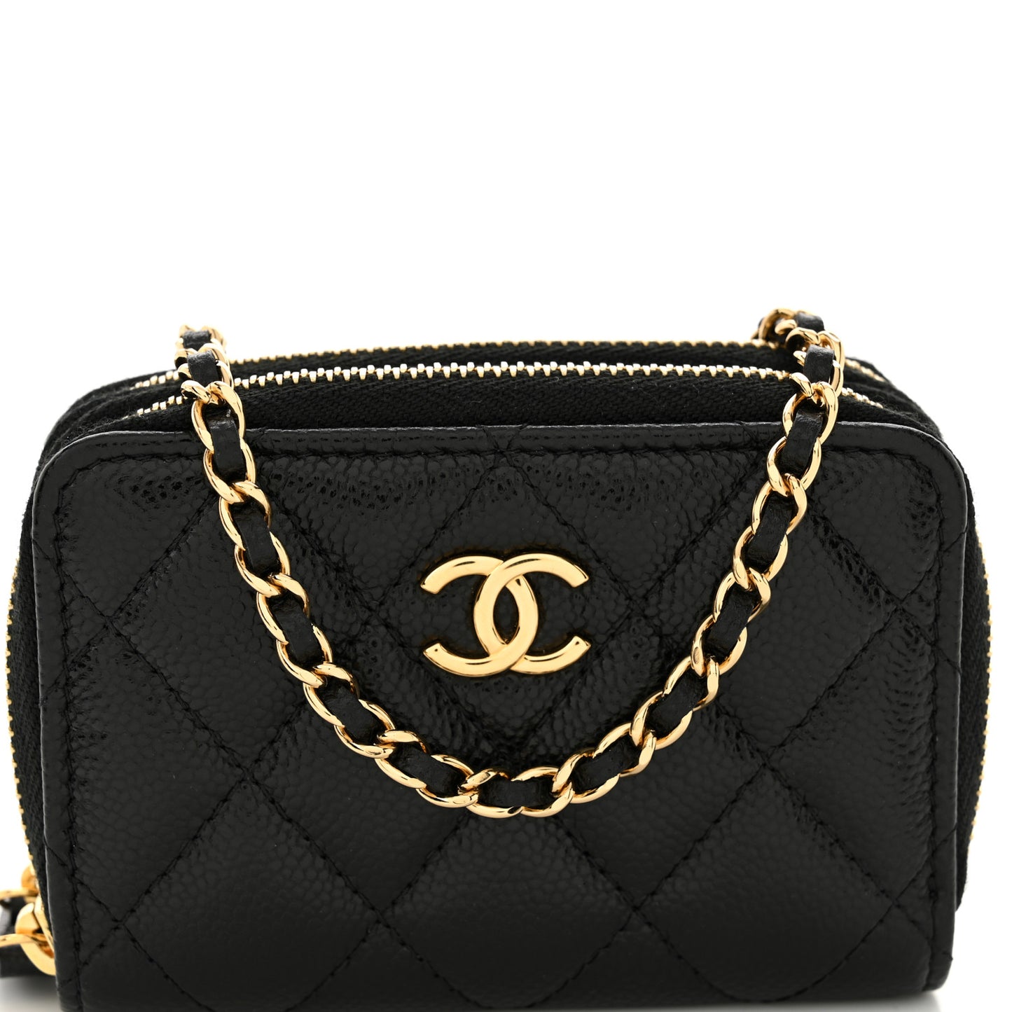 Caviar Quilted Miss Coco Clutch With Chain Bag Black
