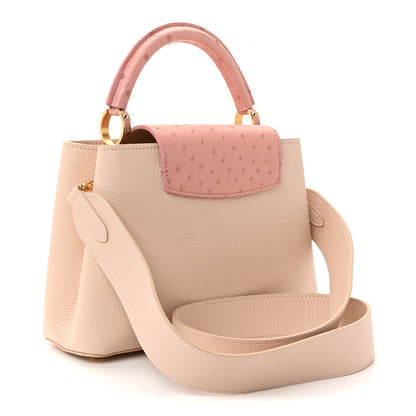 Louis Vuitton Taurillon Ostrich Capucines BB Powder Pink Beige 3 of 9