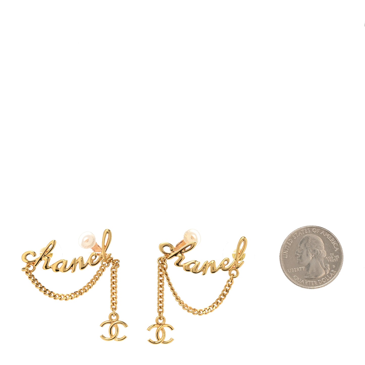 CC Logo Chain Earrings Gold