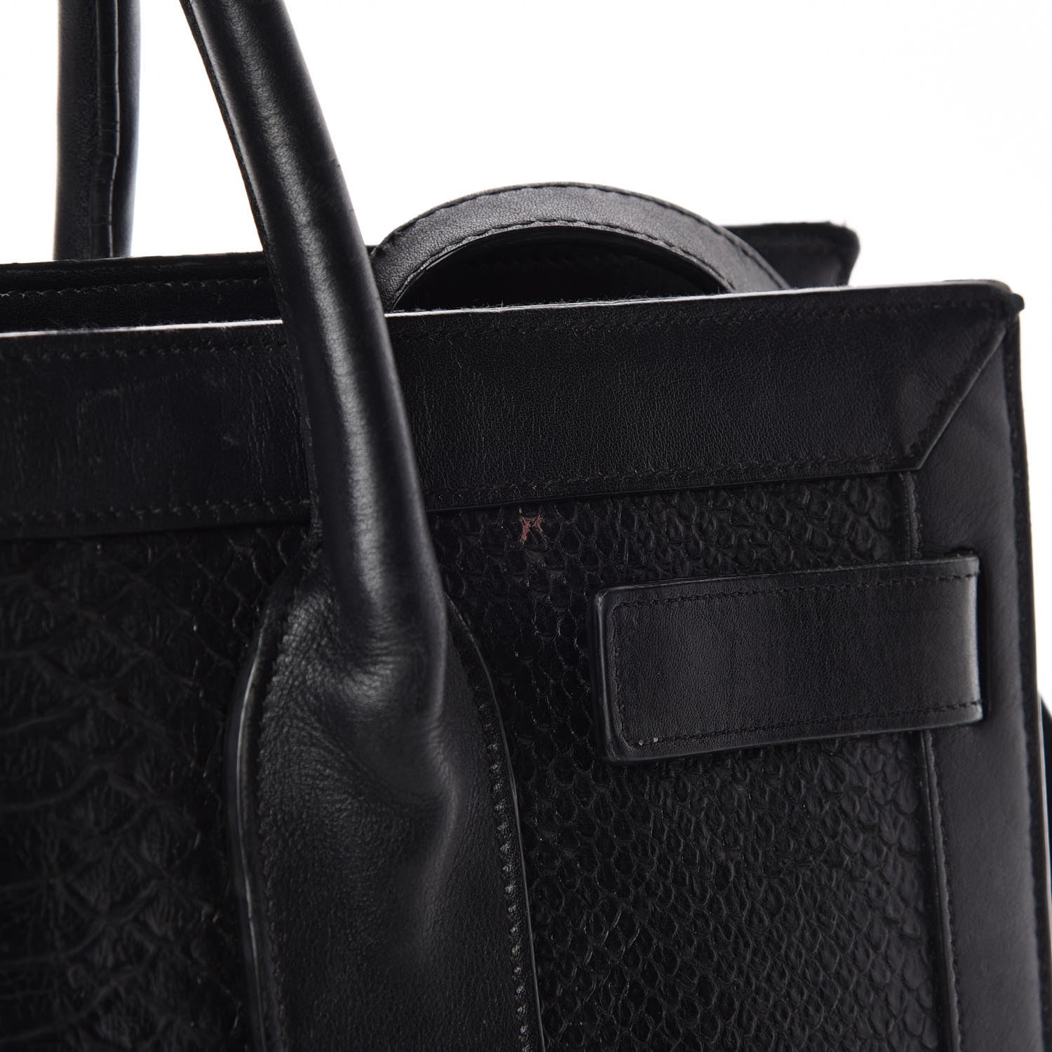 Saint Laurent Python Calfskin Embossed Small Sac de Jour Black 12 of 15