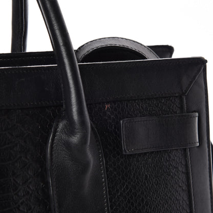 Saint Laurent Python Calfskin Embossed Small Sac de Jour Black 12 of 15