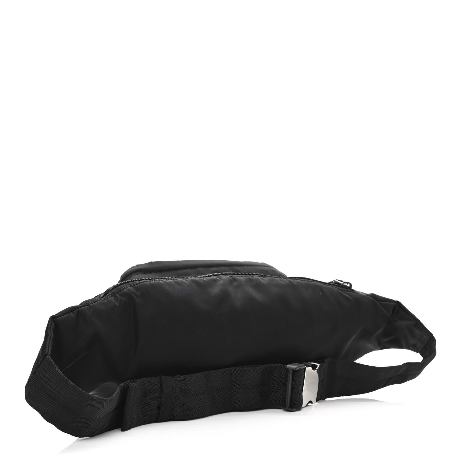 Prada Tessuto Nylon Double Pocket Belt Bag Black 3 of 10