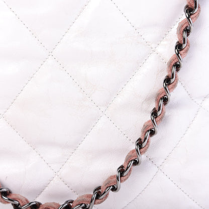 Chanel Glazed Calfskin Suede Quilted Portobello Tote White Pink 11 of 14