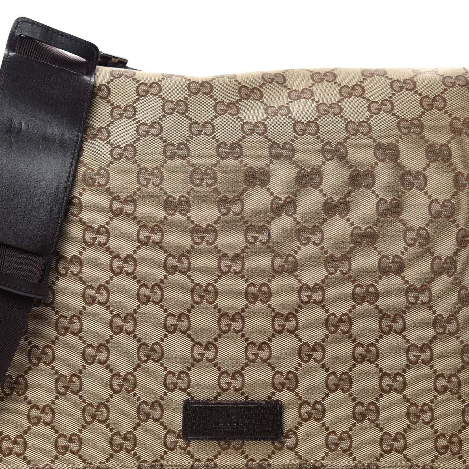 Gucci Monogram Small Flap Messenger Bag Beige Dark Brown 13 of 13
