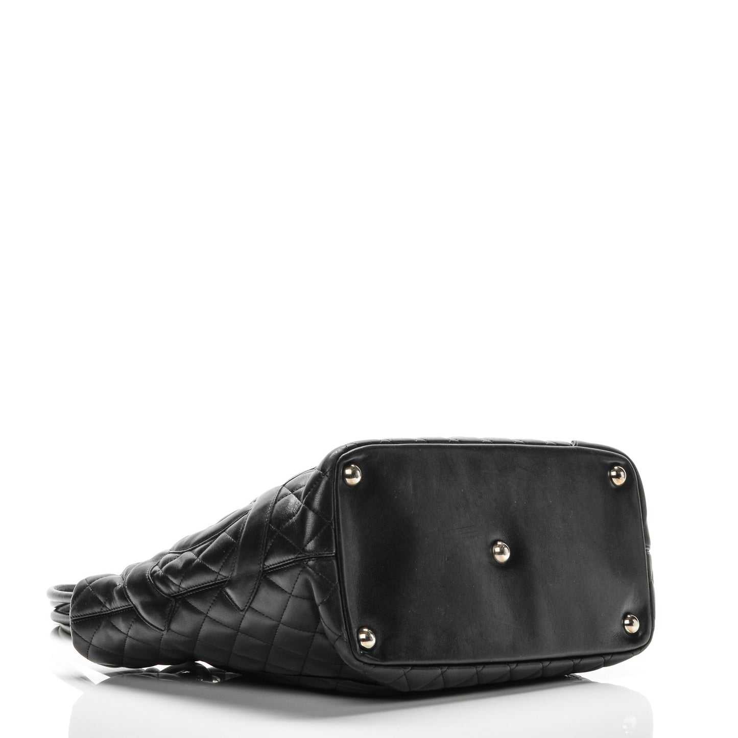 Calfskin Quilted Large Cambon Tote Black