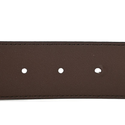 Gucci GG Supreme Monogram Matte Plutone Calfskin Double G 40mm Belt 85 34 Beige Ebony New Acero 5 of 6