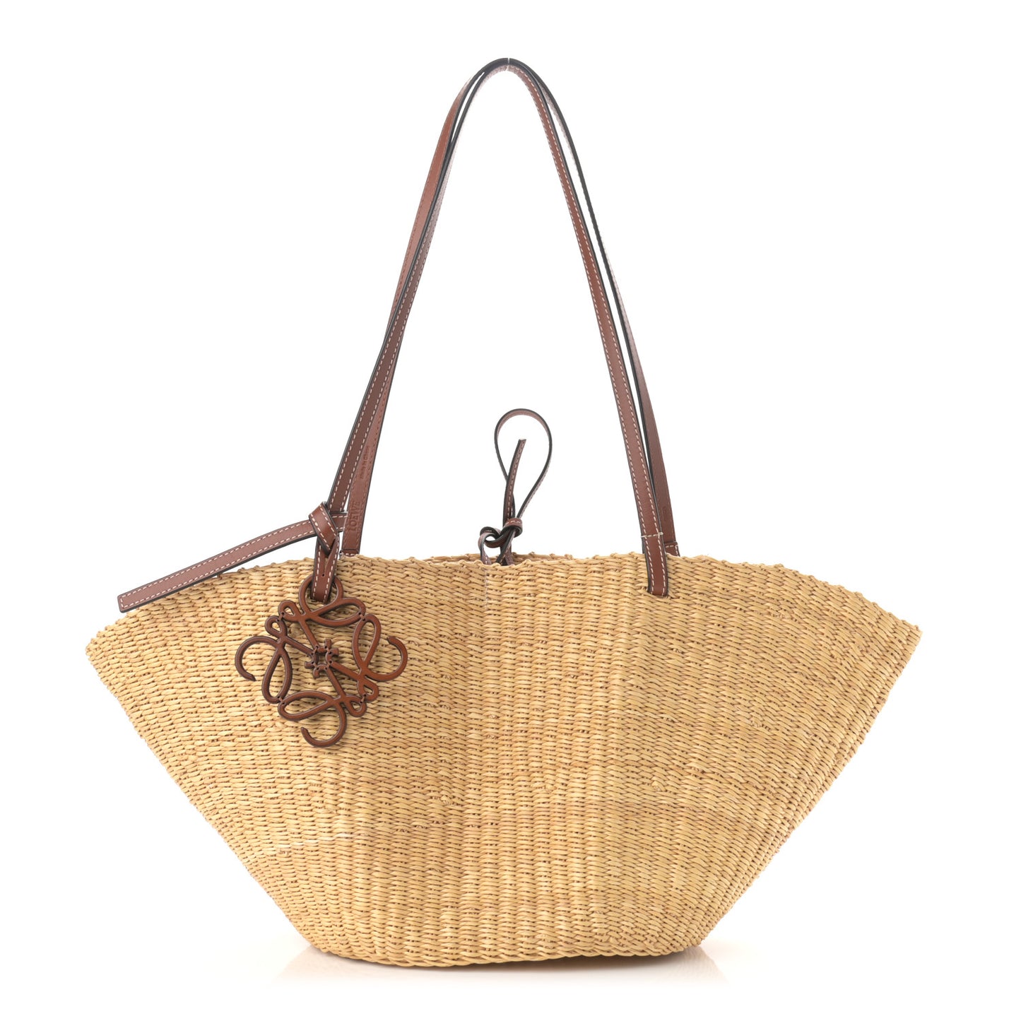 Calfskin Raffia Paulas Ibiza Small Basket Tote Bag Natural Tan