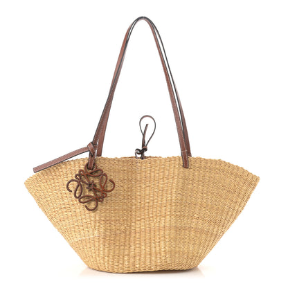 Loewe Calfskin Raffia Paulas Ibiza Small Basket Tote Bag Natural Tan 1 of 10