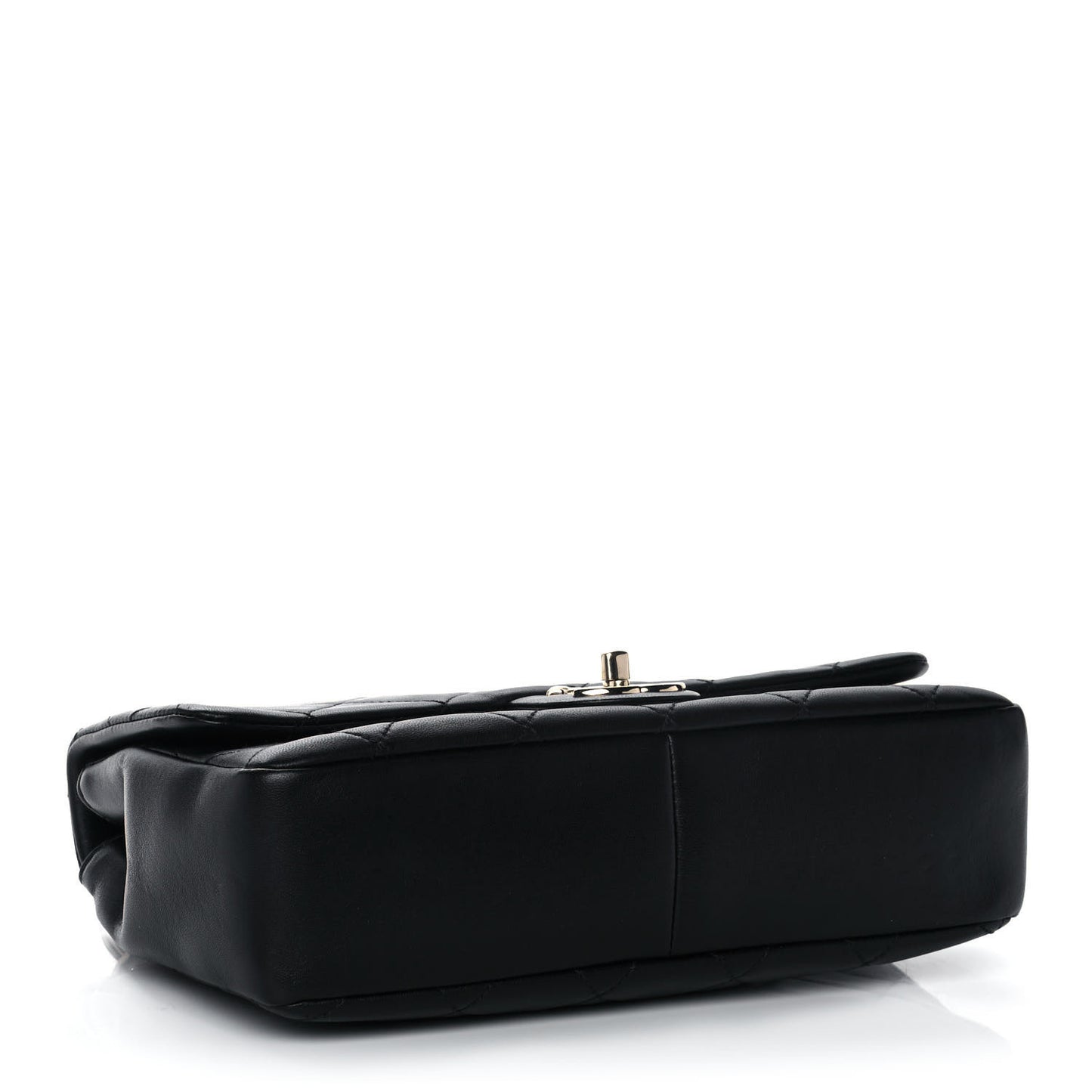 Lambskin Quilted Resin Bi-Color Chain Flap Bag Black