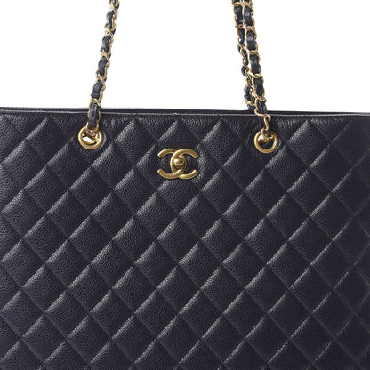 Chanel Caviar Quilted Large CC Shopping Tote Navy 9 of 9