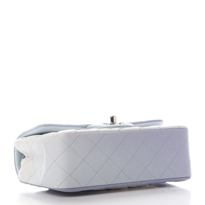 Chanel Perforated Lambskin Quilted Mini Rectangular Flap Light Blue Light Purple White 3 of 8
