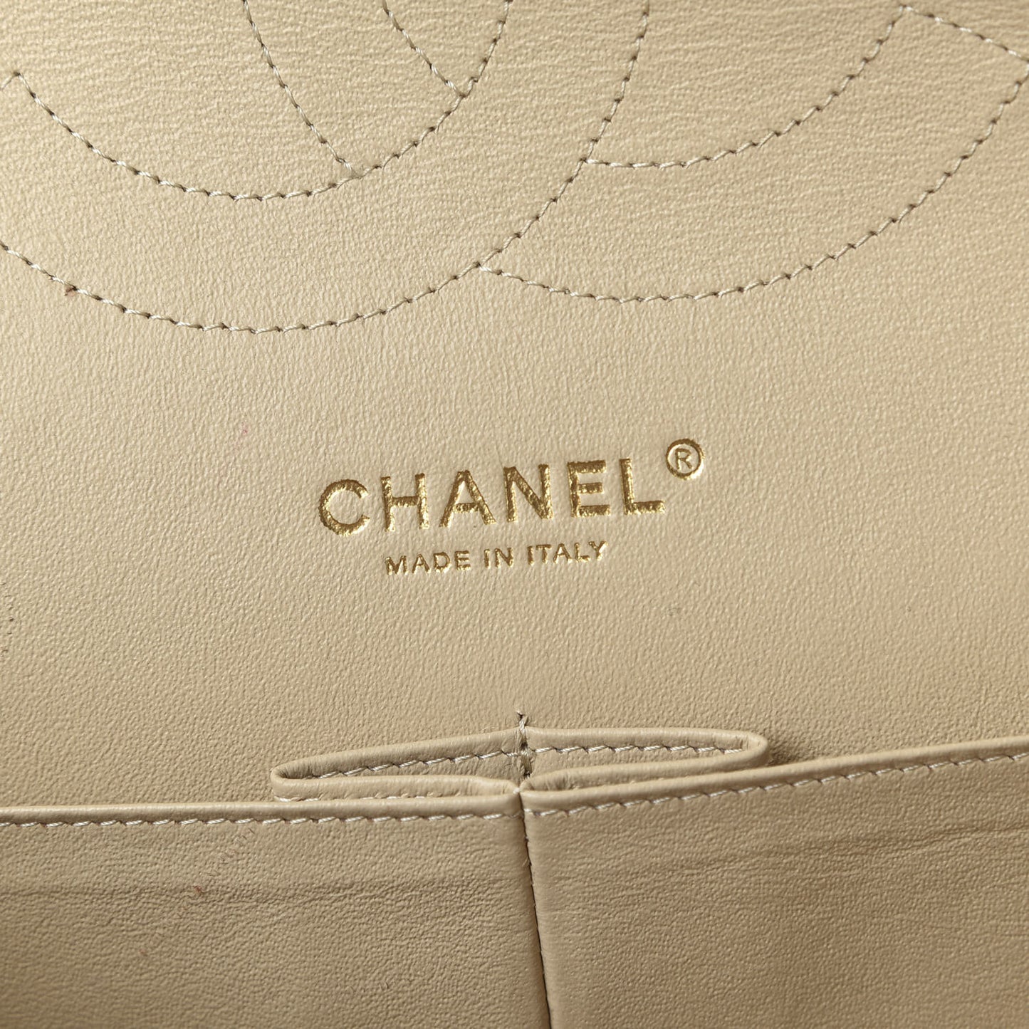 Lambskin Quilted Jumbo Double Flap Beige Clair