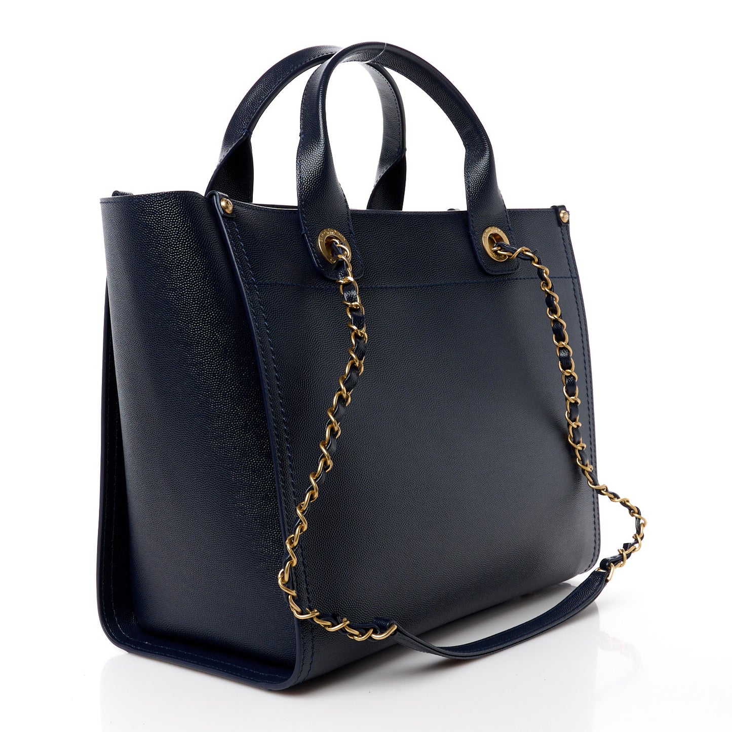 Caviar Small Studded Deauville Tote Navy