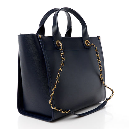 Chanel Caviar Small Studded Deauville Tote Navy 3 of 10