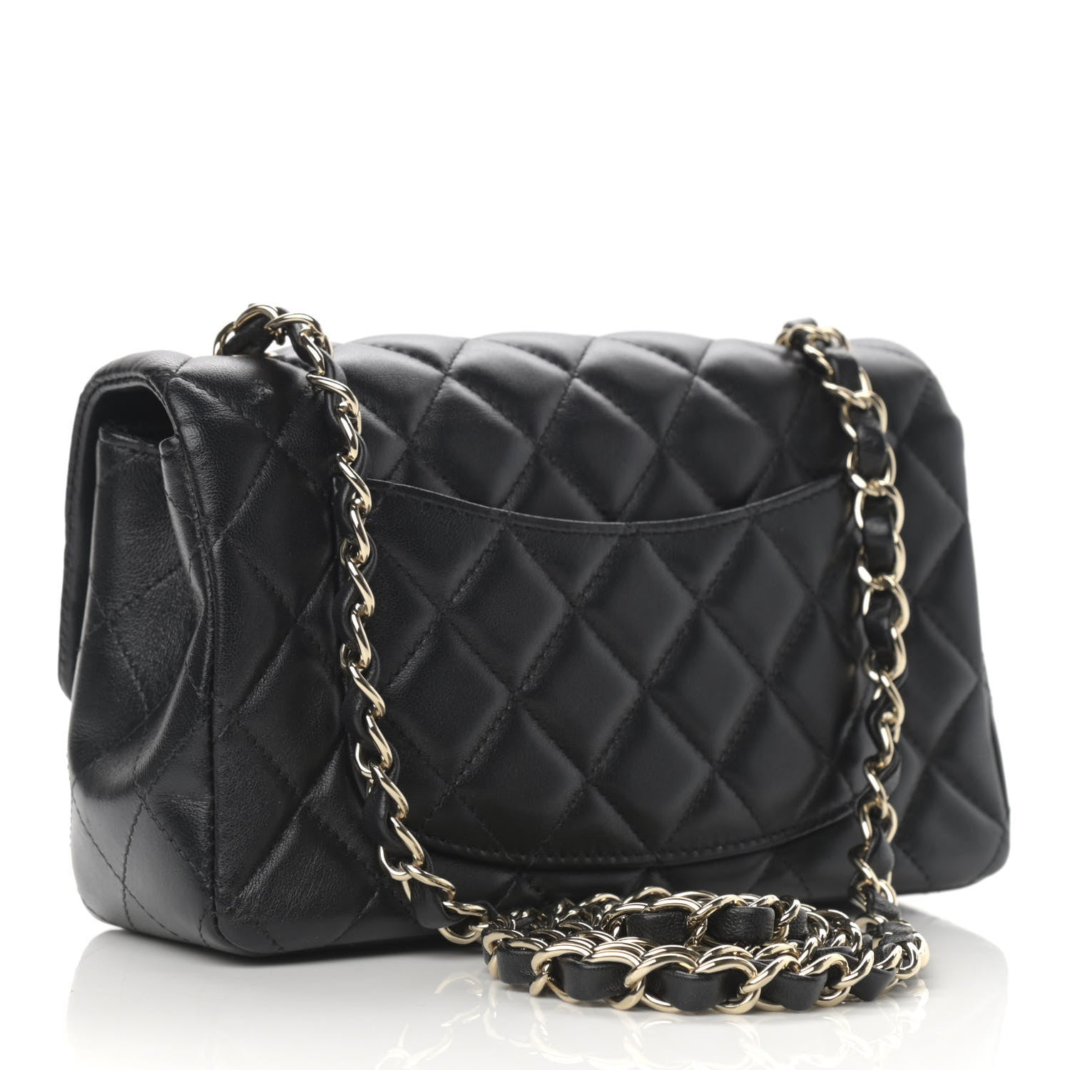 Chanel Lambskin Quilted Mini Rectangular Flap Black 3 of 12