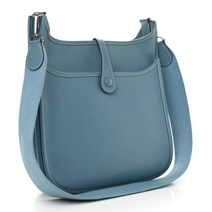Hermes Epsom Evelyne II PM Blue Jean 2 of 8