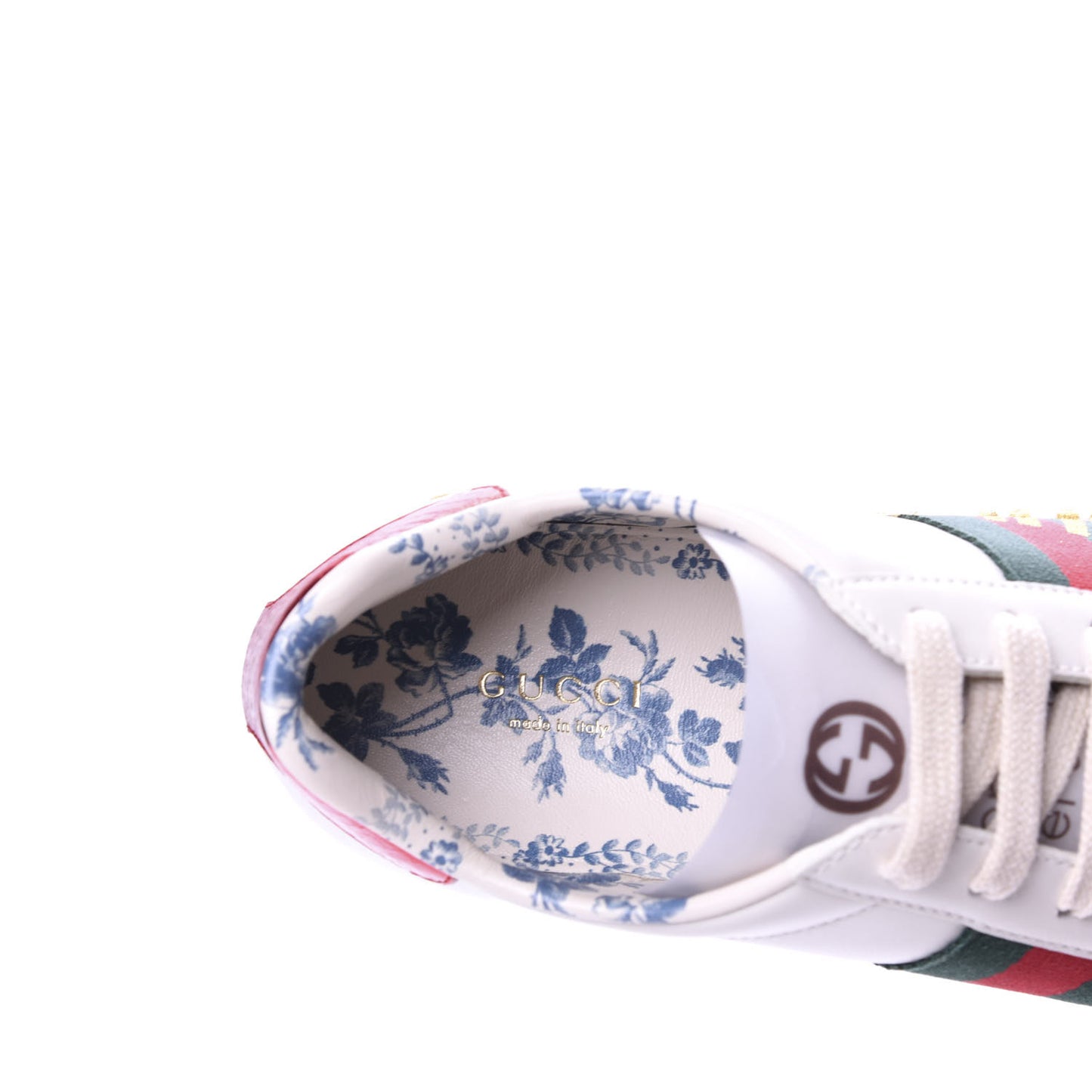 X SEGA Calfskin Ayers Web Guccy Womens Ace Sneakers 37.5 White